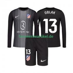 Jan Oblak 13 Torwart Trikot Atlético Madrid Kinder Auswärtsausrüstung 2025-2026 Langarm
