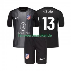 Jan Oblak 13 Torwart Trikot Atlético Madrid Kinder Auswärtsausrüstung 2025-2026 Kurzarm
