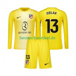 Jan Oblak 13 Torwart Trikot Atlético Madrid Kinder Heimausrüstung 2025-2026 Langarm