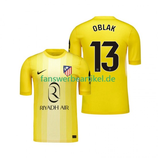 Jan Oblak 13 Torwart Trikot Atlético Madrid Herren Heimausrüstung 2025-2026 Kurzarm