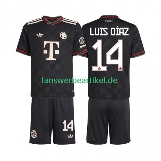 Luis Diaz 14 Trikot FC Bayern München Kinder Ausweich ausrüstung 2025-2026 Kurzarm