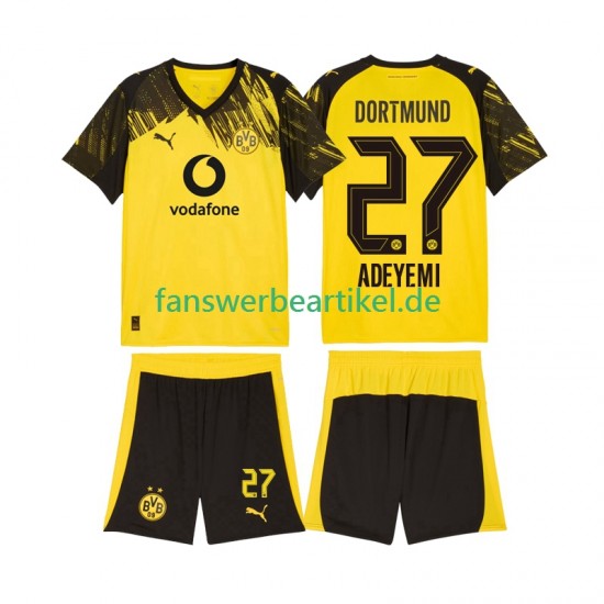 Karim Adeyemi 27 Trikot Borussia Dortmund Kinder Heimausrüstung 2025-2026 Kurzarm
