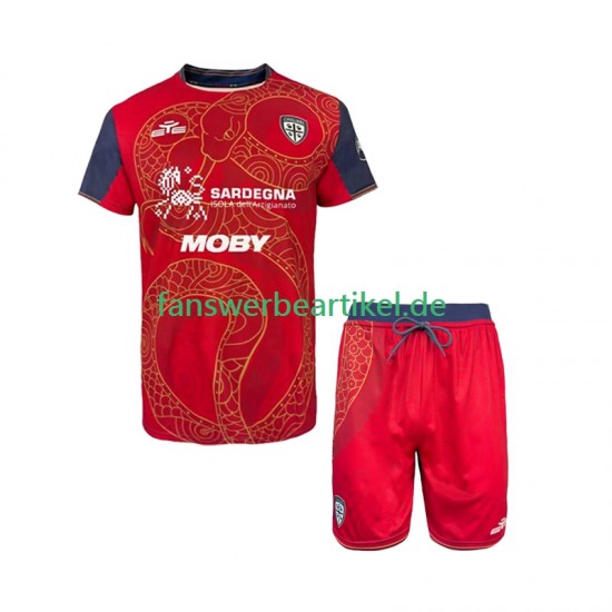 Special Trikot Cagliari Kinder Heimausrüstung 2025-2026 Kurzarm