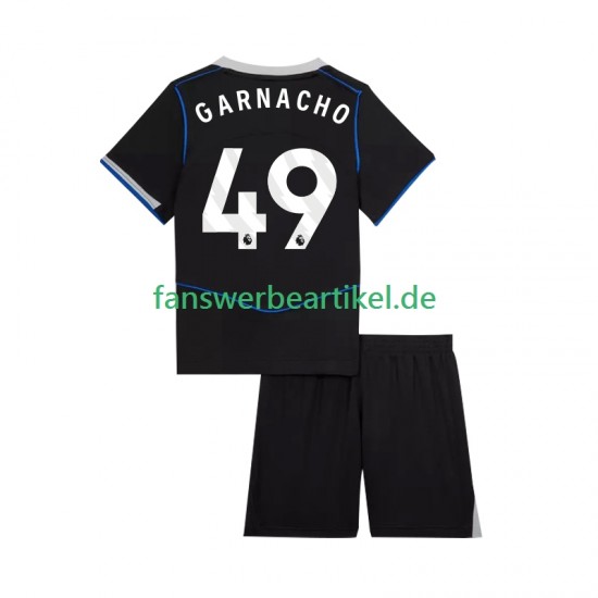 Alejandro Garnacho 49 Trikot Chelsea Kinder Ausweich ausrüstung 2025-2026 Kurzarm