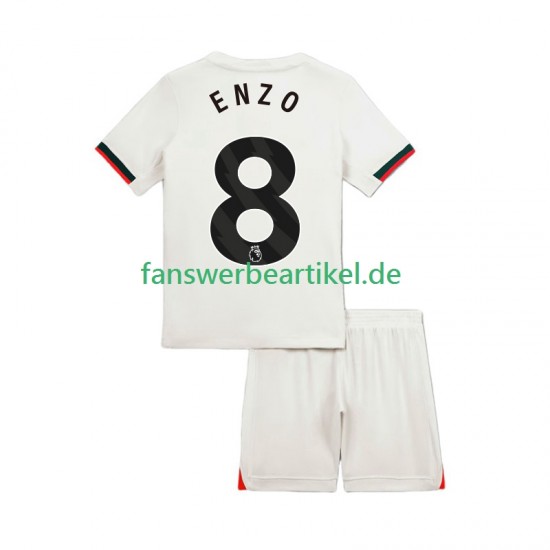 Enzo Fernandez 8 Trikot Chelsea Kinder Auswärtsausrüstung 2025-2026 Kurzarm