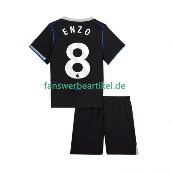 Enzo Fernandez 8 Trikot Chelsea Kinder Ausweich ausrüstung 2025-2026 Kurzarm
