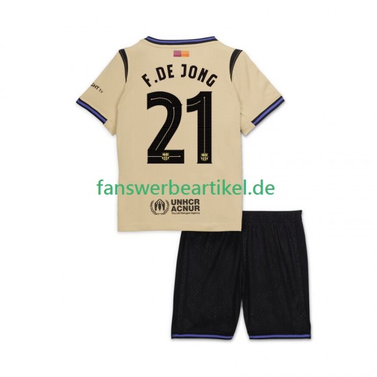 Frenkie de Jong 21 UCL Trikot FC Barcelona Kinder Auswärtsausrüstung 2025-2026 Kurzarm