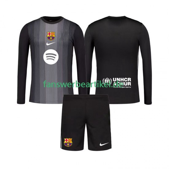 Torwart Trikot FC Barcelona Kinder Ausweich ausrüstung 2025-2026 Langarm