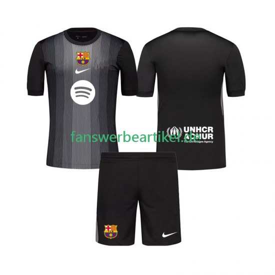 Torwart Trikot FC Barcelona Kinder Ausweich ausrüstung 2025-2026 Kurzarm