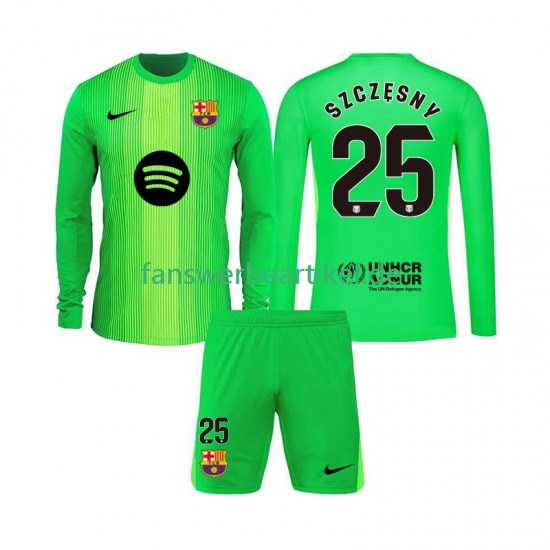 Szczesny 25 Torwart Trikot FC Barcelona Kinder Heimausrüstung 2025-2026 Langarm