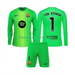 Ter Stegen 1 Torwart Trikot FC Barcelona Kinder Heimausrüstung 2025-2026 Langarm