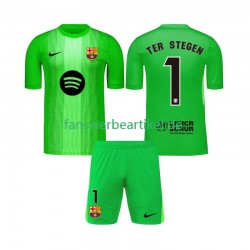 Ter Stegen 1 Torwart Trikot FC Barcelona Kinder Heimausrüstung 2025-2026 Kurzarm