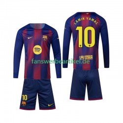Lamine Yamal 10 Trikot FC Barcelona Kinder Heimausrüstung 2025-2026 Langarm