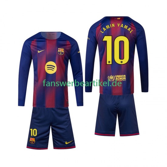 Lamine Yamal 10 Trikot FC Barcelona Kinder Heimausrüstung 2025-2026 Langarm