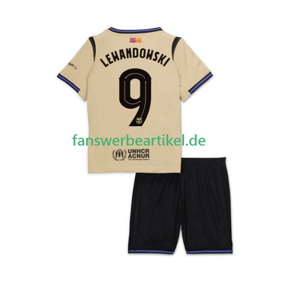 Robert Lewandowski 9 UCL Trikot FC Barcelona Kinder Auswärtsausrüstung 2025-2026 Kurzarm