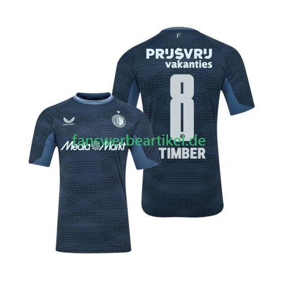 Quinten Timber 8 Trikot Feyenoord Rotterdam Herren Auswärtsausrüstung 2025-2026 Kurzarm