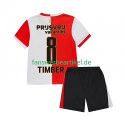 Quinten Timber 8 Trikot Feyenoord Rotterdam Kinder Heimausrüstung 2025-2026 Kurzarm