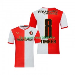 Quinten Timber 8 Trikot Feyenoord Rotterdam Herren Heimausrüstung 2025-2026 Kurzarm
