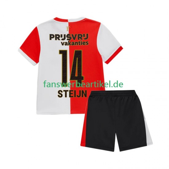 Sem Steijn 14 Trikot Feyenoord Rotterdam Kinder Heimausrüstung 2025-2026 Kurzarm