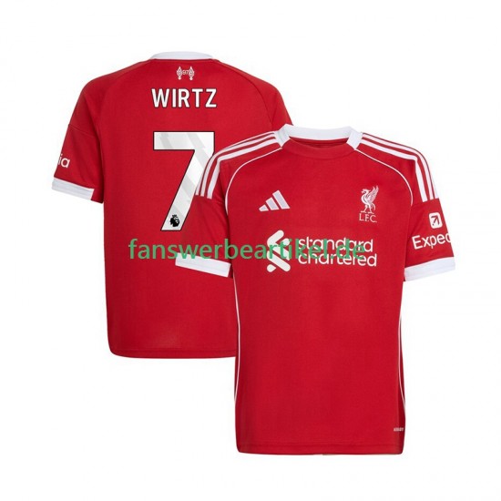 Florian Wirtz 7 Trikot Liverpool Herren Heimausrüstung 2025-2026 Kurzarm