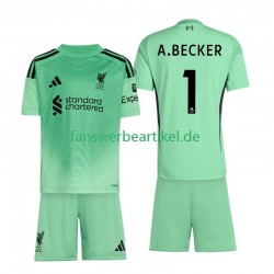 Alisson Becker 1 Torwart Trikot Liverpool Kinder Heimausrüstung 2025-2026 Kurzarm