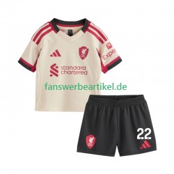Hugo Ekitike 22 Trikot Liverpool Kinder Auswärtsausrüstung 2025-2026 Kurzarm