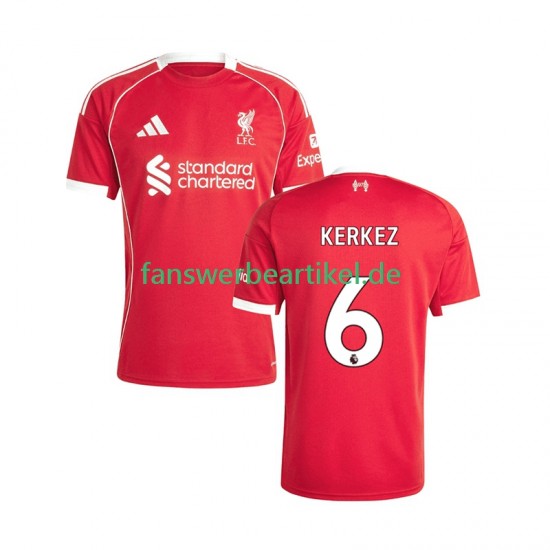 Milos Kerkez 6 Trikot Liverpool Herren Heimausrüstung 2025-2026 Kurzarm