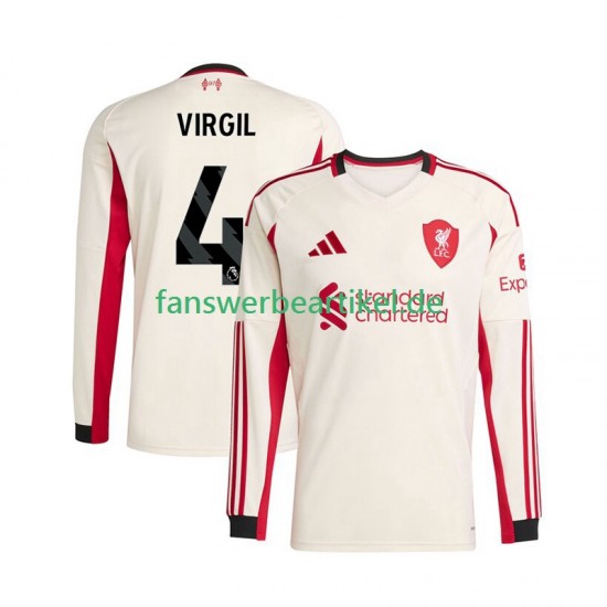 Virgil van Dijk 4 Trikot Liverpool Herren Auswärtsausrüstung 2025-2026 Langarm