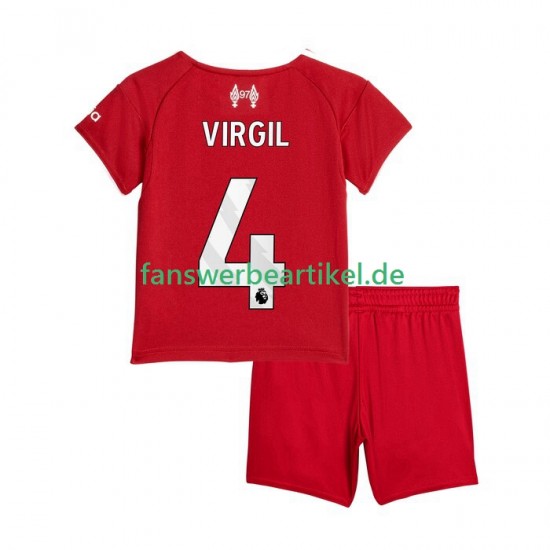 Virgil van Dijk 4 Trikot Liverpool Kinder Heimausrüstung 2025-2026 Kurzarm