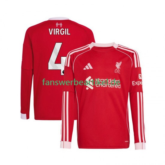 Virgil van Dijk 4 Trikot Liverpool Herren Heimausrüstung 2025-2026 Langarm
