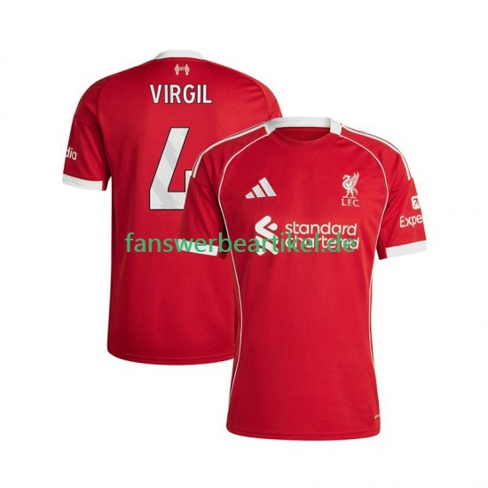Virgil van Dijk 4 Trikot Liverpool Herren Heimausrüstung 2025-2026 Kurzarm