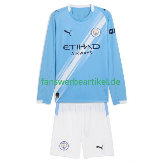 Trikot Manchester City Kinder Heimausrüstung 2025-2026 Langarm