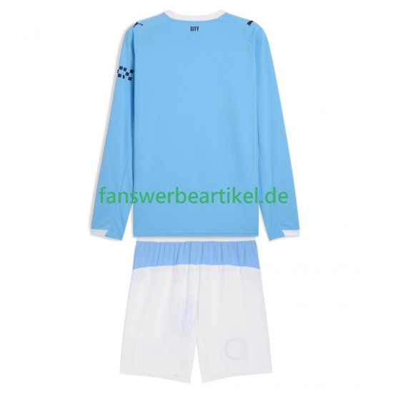 Trikot Manchester City Kinder Heimausrüstung 2025-2026 Langarm