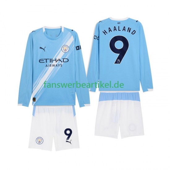 Erling Haaland 9 Trikot Manchester City Kinder Heimausrüstung 2025-2026 Langarm
