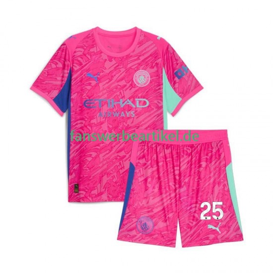 Gianluigi Donnarumma 25 Torwart Trikot Manchester City Kinder Auswärtsausrüstung 2025-2026 Kurzarm