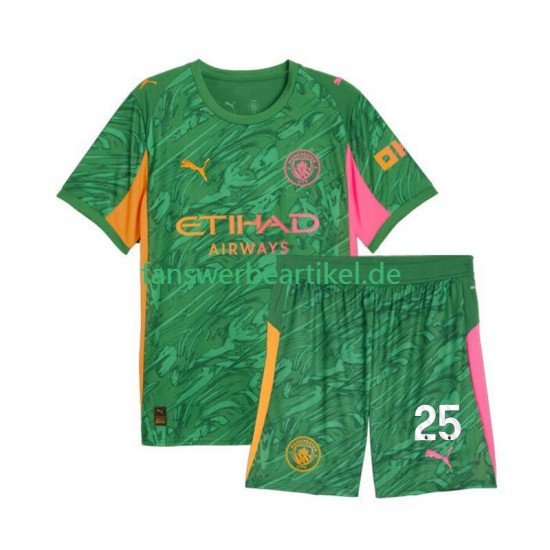 Gianluigi Donnarumma 25 Torwart Trikot Manchester City Kinder Heimausrüstung 2025-2026 Kurzarm
