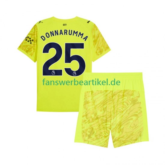 Gianluigi Donnarumma 25 Torwart Trikot Manchester City Kinder Ausweich ausrüstung 2025-2026 Kurzarm