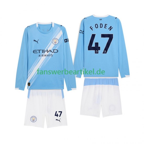 Phil Foden 47 Trikot Manchester City Kinder Heimausrüstung 2025-2026 Langarm