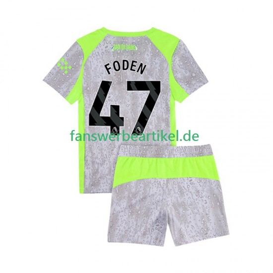 Phil Foden 47 Trikot Manchester City Kinder Ausweich ausrüstung 2025-2026 Kurzarm