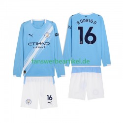 Rodrigo Hernandez 16 Trikot Manchester City Kinder Heimausrüstung 2025-2026 Langarm