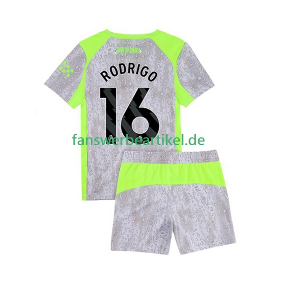 Rodrigo Hernandez 16 Trikot Manchester City Kinder Ausweich ausrüstung 2025-2026 Kurzarm