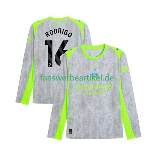 Rodrigo Hernandez 16 Trikot Manchester City Herren Ausweich ausrüstung 2025-2026 Langarm