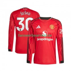 Benjamin Sesko 30 Trikot Manchester United Herren Heimausrüstung 2025-2026 Langarm