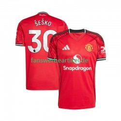 Benjamin Sesko 30 Trikot Manchester United Herren Heimausrüstung 2025-2026 Kurzarm