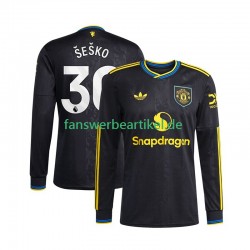 Benjamin Sesko 30 Trikot Manchester United Herren Ausweich ausrüstung 2025-2026 Langarm