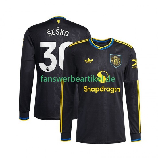 Benjamin Sesko 30 Trikot Manchester United Herren Ausweich ausrüstung 2025-2026 Langarm