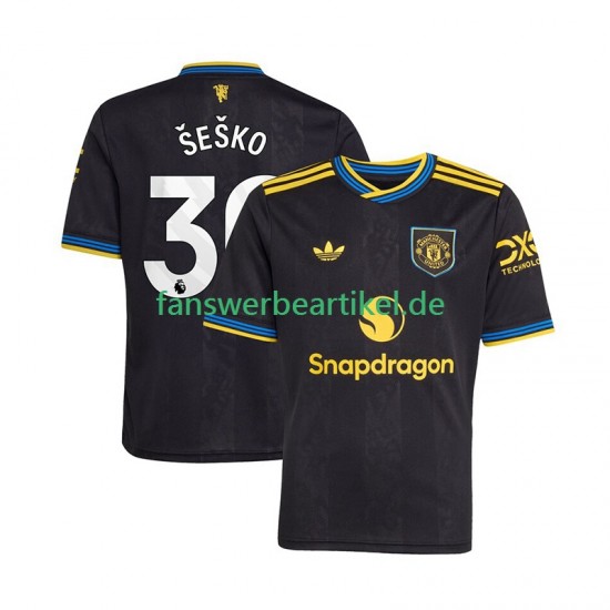 Benjamin Sesko 30 Trikot Manchester United Herren Ausweich ausrüstung 2025-2026 Kurzarm
