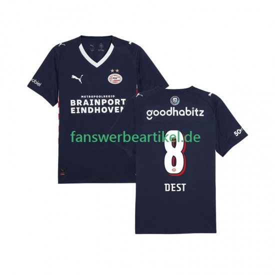Sergino Dest 8 Trikot PSV Eindhoven Herren Auswärtsausrüstung 2025-2026 Kurzarm