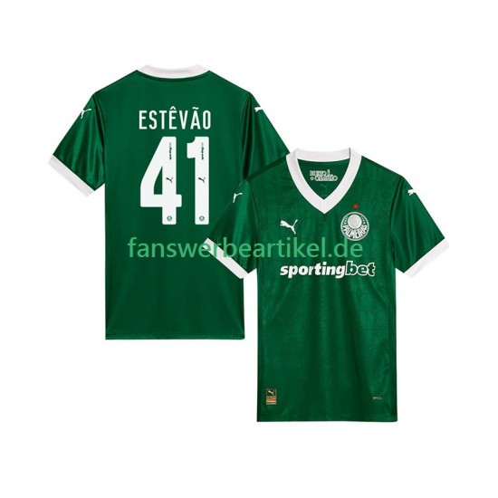 Estevao 41 Trikot Palmeiras Herren Heimausrüstung 2025-2026 Kurzarm