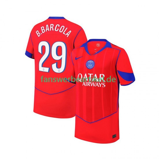 Bradley Barcola 29 Trikot Paris Saint-Germain Herren Ausweich ausrüstung 2025-2026 Kurzarm